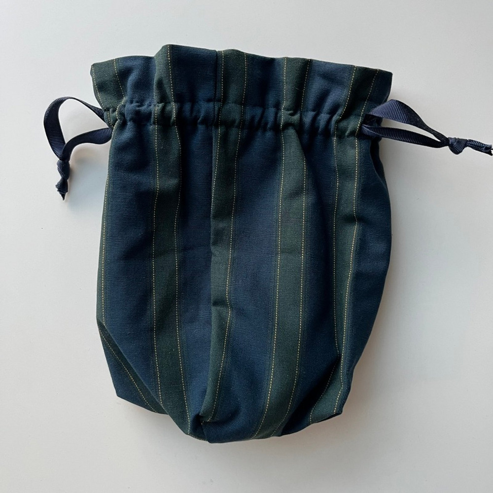 Longaberger Collectors Club 2004 Renewal Fabric Liner Drawstring Top Blue Stripe